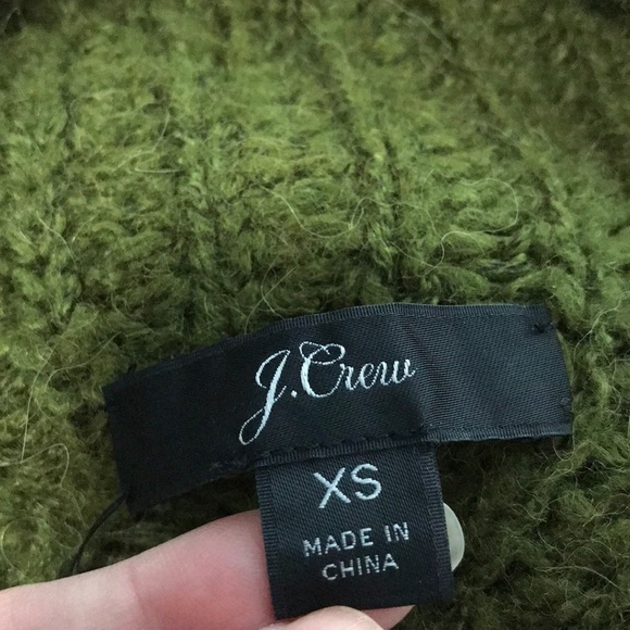 J. Crew Pointelle Cable Sweater Alpaca Moss Green - Picture 5 of 6